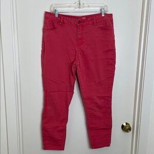 Artisan Ny Vibrant Coral Red Ankle Jeans